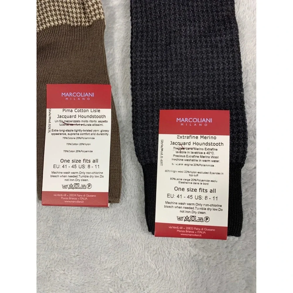 MARCOLIANI MILANO Pima Cotton Dress Socks Size 8-11 Lot Of 4 Mixed NWT